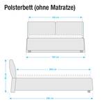 Polsterbett Soft Pillow Webstoff - Gold - 140 x 200cm - Ohne Matratze