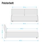 Polsterbett Soft Pillow Webstoff - Violett - 160 x 200cm - Tonnentaschenfederkernmatratze - H2