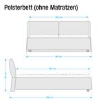 Polsterbett Soft Pillow Webstoff - Ecru - 160 x 200cm - Ohne Matratze - Ohne Matratze