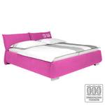 Lit capitonné Soft Pillow Tissu - Rose foncé - 180 x 200cm - Matelas à ressorts bombés ensachés - D2 souple