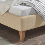 Gestoffeerd bed Stensborg structuurstof - Beige - 100 x 200cm - Met lattenbodem