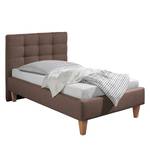 Letto imbottito Stensborg Tessuto strutturato - Marrone - 100 x 200cm - Senza rete a doghe & materasso