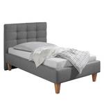 Letto imbottito Stensborg Tessuto strutturato - ArgentoGrigio - 100 x 200cm - Senza rete a doghe & materasso