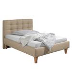 Letto imbottito Stensborg Tessuto strutturato - Beige - 140 x 200cm - Con rete a doghe