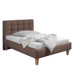 Letto imbottito Stensborg Tessuto strutturato - Marrone - 140 x 200cm - Senza rete a doghe & materasso