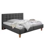 Gestoffeerd bed Stensborg structuurstof - Antraciet - 180 x 200cm - Zonder lattenbodem & matras