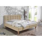 Letto imbottito Stensborg Tessuto strutturato - Beige - 180 x 200cm - Senza rete a doghe & materasso