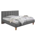 Gestoffeerd bed Stensborg structuurstof - Zilvergrijs - 180 x 200cm - Met lattenbodem