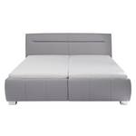 Gestoffeerd bed Tabea (echt leer) echt leer - Grijs - 160 x 200cm - Met lattenbodem & matras - H3 medium