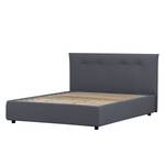 Gestoffeerd bed Tiberio (incl. opbergruimte- - Stof Valona: Grijs - 140 x 200cm