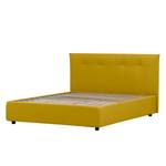 Gestoffeerd bed Tiberio (incl. opbergruimte- - Stof Valona: Mosterdgeel - 160 x 200cm