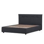 Gestoffeerd bed Tiberio (incl. opbergruimte- - Stof Valona: Antraciet - 180 x 200cm