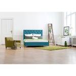 Gestoffeerd bed Tilia I geweven stof - Stof Naya: Turquoise - 140 x 200cm - T-vorm