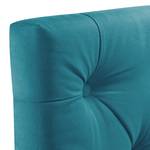 Gestoffeerd bed Tilia I geweven stof - Stof Naya: Turquoise - 160 x 200cm - Hoekig