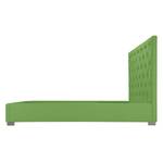 Gestoffeerd bed Tilia I geweven stof - Stof Floreana: Groen - 160 x 200cm - Cilinder
