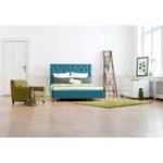 Gestoffeerd bed Tilia I geweven stof - Stof Naya: Turquoise - 160 x 200cm - T-vorm