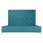 Gestoffeerd bed Tilia I geweven stof - Stof Naya: Turquoise - 160 x 200cm - T-vorm