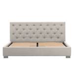 Gestoffeerd bed Tilia II geweven stof - Stof Naya: Grijs-Beige - 140 x 200cm - Cilinder