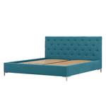 Gestoffeerd bed Tilia II geweven stof - Stof Naya: Turquoise - 140 x 200cm - T-vorm