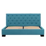 Gestoffeerd bed Tilia II geweven stof - Stof Naya: Turquoise - 180 x 200cm - Hoekig