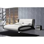 Gestoffeerd bed Toccoa wit kunstleer/zwart - 180 x 200cm