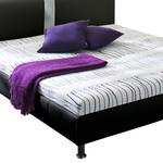 Lit capitonné Umea Imitation cuir - Noir - 180 x 200cm - Matelas boxspring