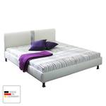 Lit capitonné Umea Imitation cuir - Blanc - 180 x 200cm - Matelas boxspring