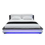 Gestoffeerd bed Janice incl. LED-verlichting - zwart/wit kunstleer