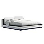 Gestoffeerd bed Janice incl. LED-verlichting - zwart/wit kunstleer