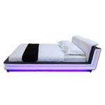 Gestoffeerd bed Janice incl. LED-verlichting - zwart/wit kunstleer