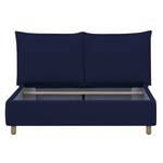 Gestoffeerd bed Versa I Stof Valona: Donkerblauw - 160 x 200cm - 1 opbergruimte - Lichtbruin