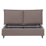 Gestoffeerd bed Versa I Stof Valona: Beige - 90 x 200cm - 1 opbergruimte - Grijs