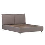 Gestoffeerd bed Versa I Stof Valona: Beige - 90 x 200cm - 1 opbergruimte - Grijs