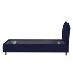 Gestoffeerd bed Versa I Stof Valona: Donkerblauw - 90 x 200cm - Geen opbergruimte - Lichtbruin