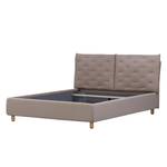 Gestoffeerd bed Versa II Stof Valona: Beige - 140 x 200cm - Geen opbergruimte - Lichtbruin