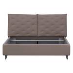 Polsterbett Versa II Stoff Valona: Beige - 140 x 200cm - 1 Bettkasten - Grau