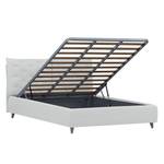 Gestoffeerd bed Versa II Stof Valona: Crèmekleurig - 140 x 200cm - 1 opbergruimte - Grijs