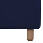 Lit rembourré Versa II Tissu Valona : Bleu foncé - 140 x 200cm - Pas de tiroir de lit - Marron clair