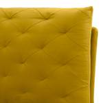 Lit rembourré Versa II Tissu Valona : Jaune moutarde - 140 x 200cm - 1 tiroir de lit - Marron clair