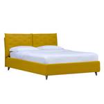 Lit rembourré Versa II Tissu Valona : Jaune moutarde - 140 x 200cm - Pas de tiroir de lit - Gris