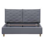 Polsterbett Versa II Stoff Valona: Silber - 140 x 200cm - 1 Bettkasten - Hellbraun