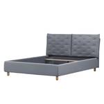 Polsterbett Versa II Stoff Valona: Silber - 140 x 200cm - Kein Bettkasten - Hellbraun