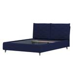 Gestoffeerd bed Versa II Stof Valona: Donkerblauw - 160 x 200cm - Geen opbergruimte - Grijs