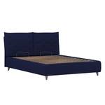 Gestoffeerd bed Versa II Stof Valona: Donkerblauw - 180 x 200cm - 1 opbergruimte - Grijs