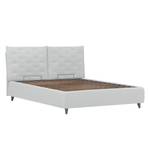 Gestoffeerd bed Versa II Stof Valona: Crèmekleurig - 90 x 200cm - 1 opbergruimte - Grijs