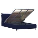 Gestoffeerd bed Versa II Stof Valona: Donkerblauw - 90 x 200cm - 1 opbergruimte - Grijs