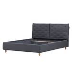 Gestoffeerd bed Versa II Stof Valona: Grijs - 90 x 200cm - Geen opbergruimte - Lichtbruin