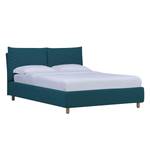 Gestoffeerd bed Versa III Stof Valona: Petrolblauw - 160 x 200cm - Geen opbergruimte