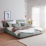 Gestoffeerd bed Vesta II ribfluweel - Mintkleurig - 160 x 200cm