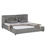 Gestoffeerd bed Vesta II ribfluweel - Zilver - 160 x 200cm